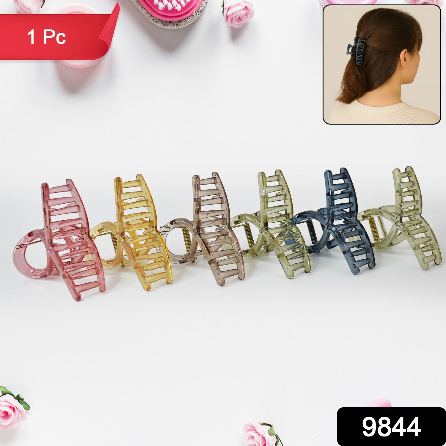 Plastic Hair Clamp Grip, Simple Matte Hair Barrette Clamp (1 Pc) Plastic Hair Clamp Grip, Simple Matte Hair Barrette Clamp (1 Pc)